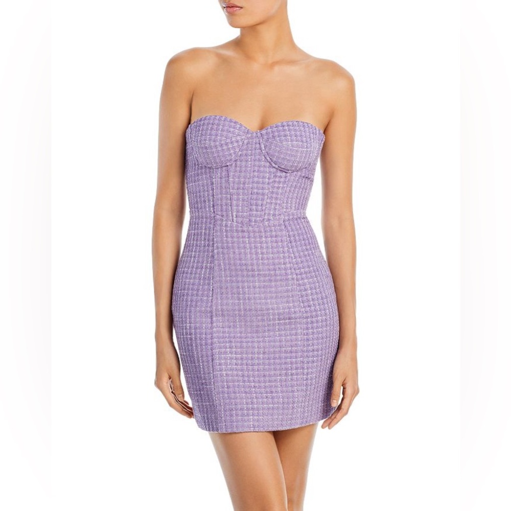 AQUA x Maeve Reilly Tweed Bustier Dress
